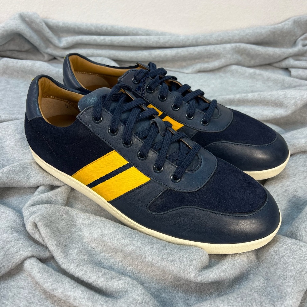 Polo Ralph Lauren Men’s Camilo II Blue Suede Leather Trainers Sneakers Preppy 11 - Picture 2 of 16